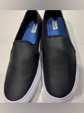 Keds Women's Double Deckers Slip-On Leather Black Size 10